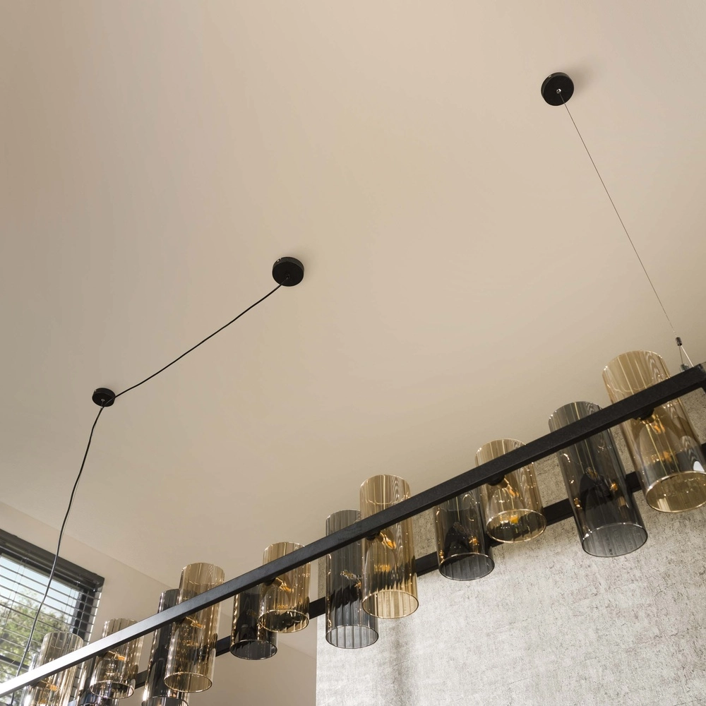 Pendant lamp Cylinder 190cm - smoke and amber glass Lyora 8716803512450