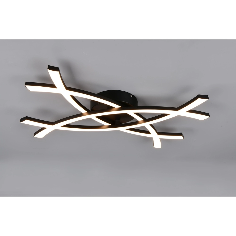 Modern ceiling lamp Pollock 40cm black Trio 4017807659023