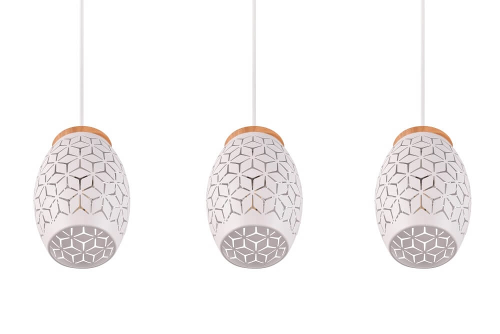 White pendant lamp Bidar 3-light Trio 4017807574920