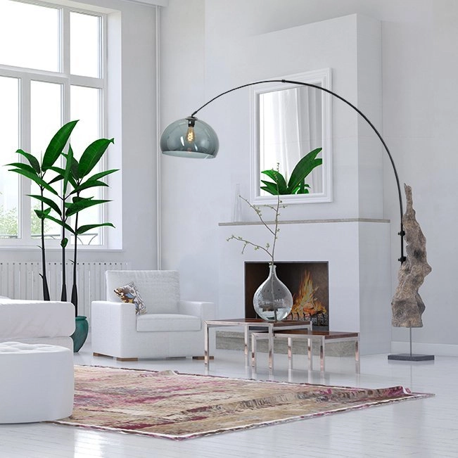 Wall arc lamp Sparkled black with smoke hood Steinhauer 8712746146660