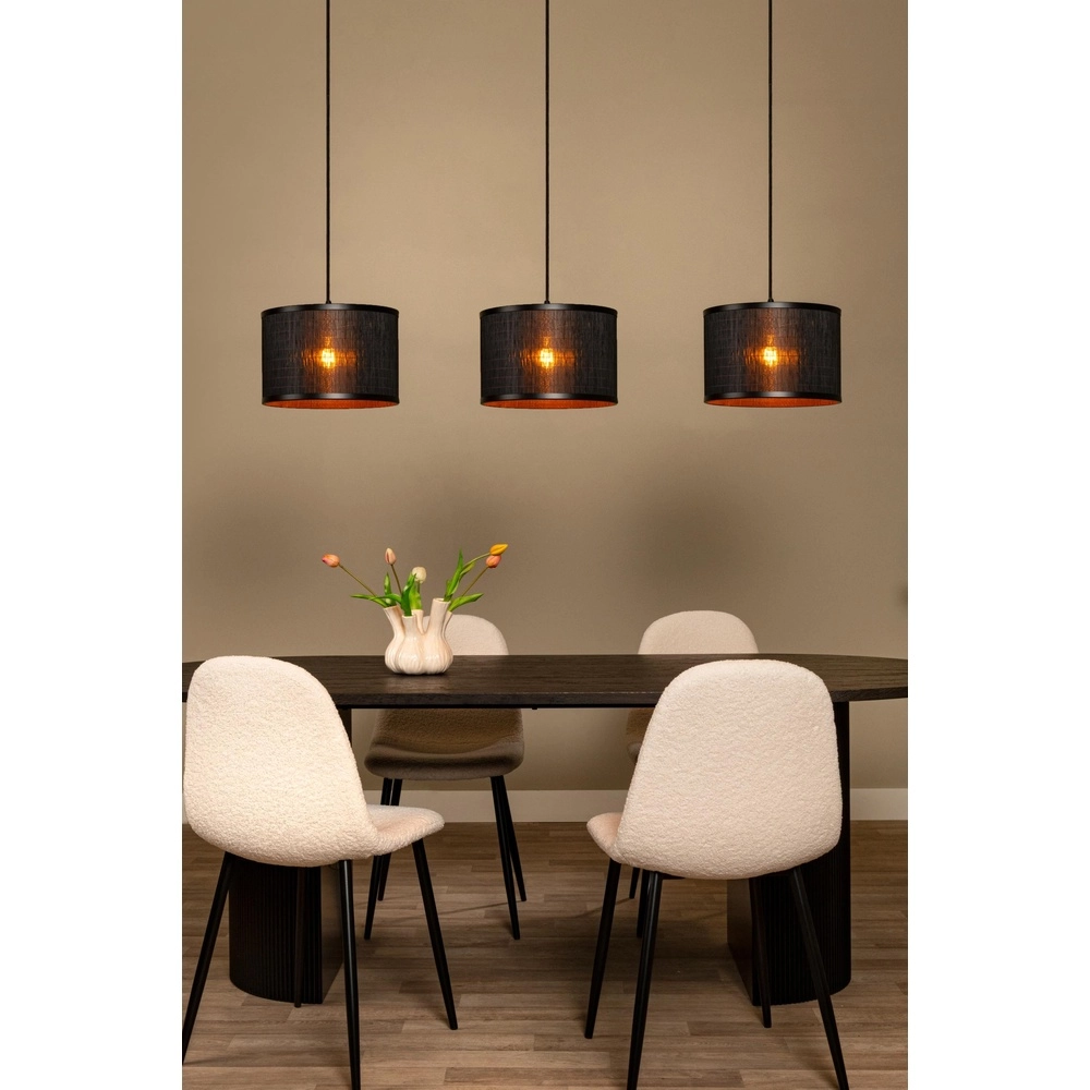 Pendant lamp Tagalog 3-light black Lucide 5411212212153