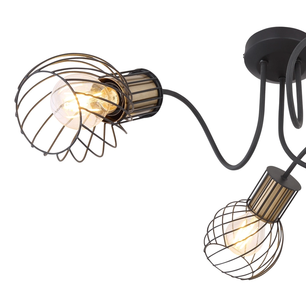 Ceiling lamp Argusto 3-light black Globo 9007371393718