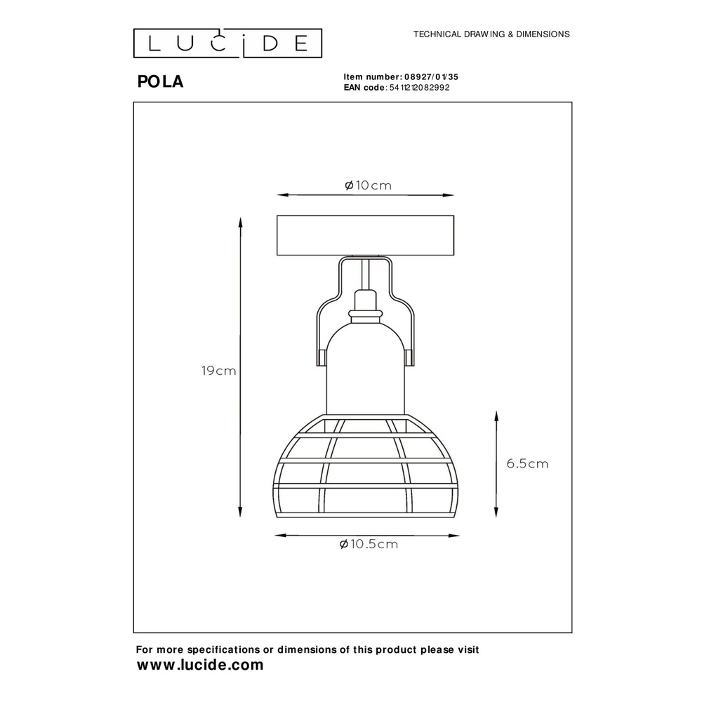 Ceiling lamp Pola blue Lucide 5411212082992