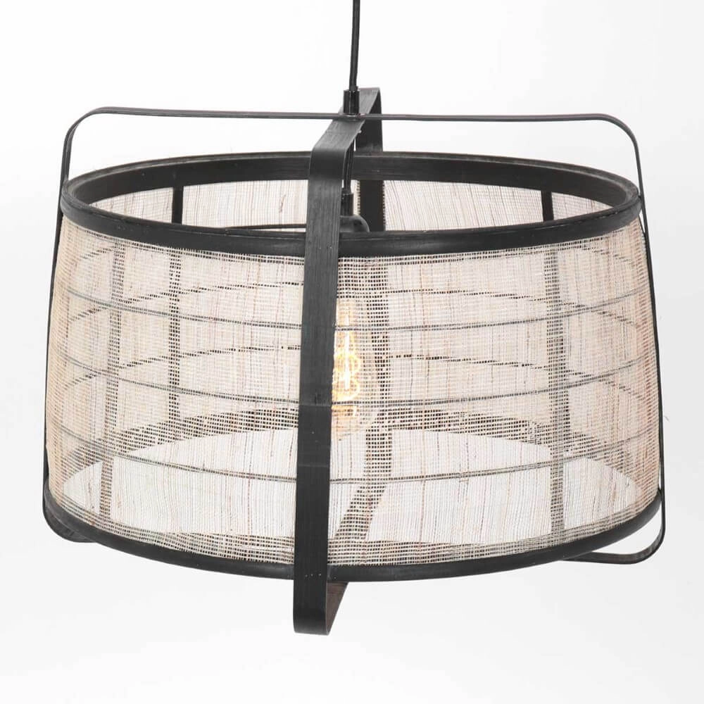 Black wooden pendant lamp Capors Ø 48cm Steinhauer 8712746166637