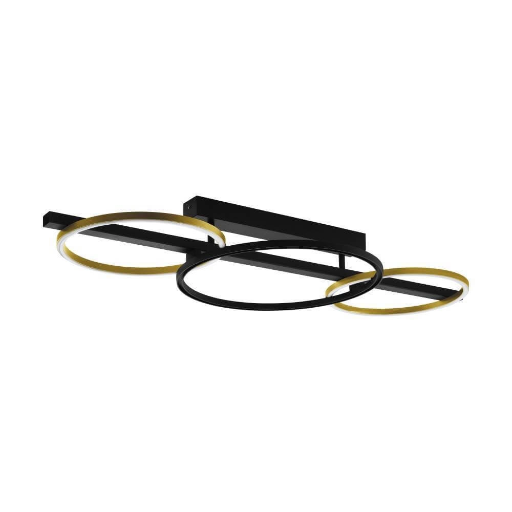 Ceiling lamp with rings Lanacera black with gold