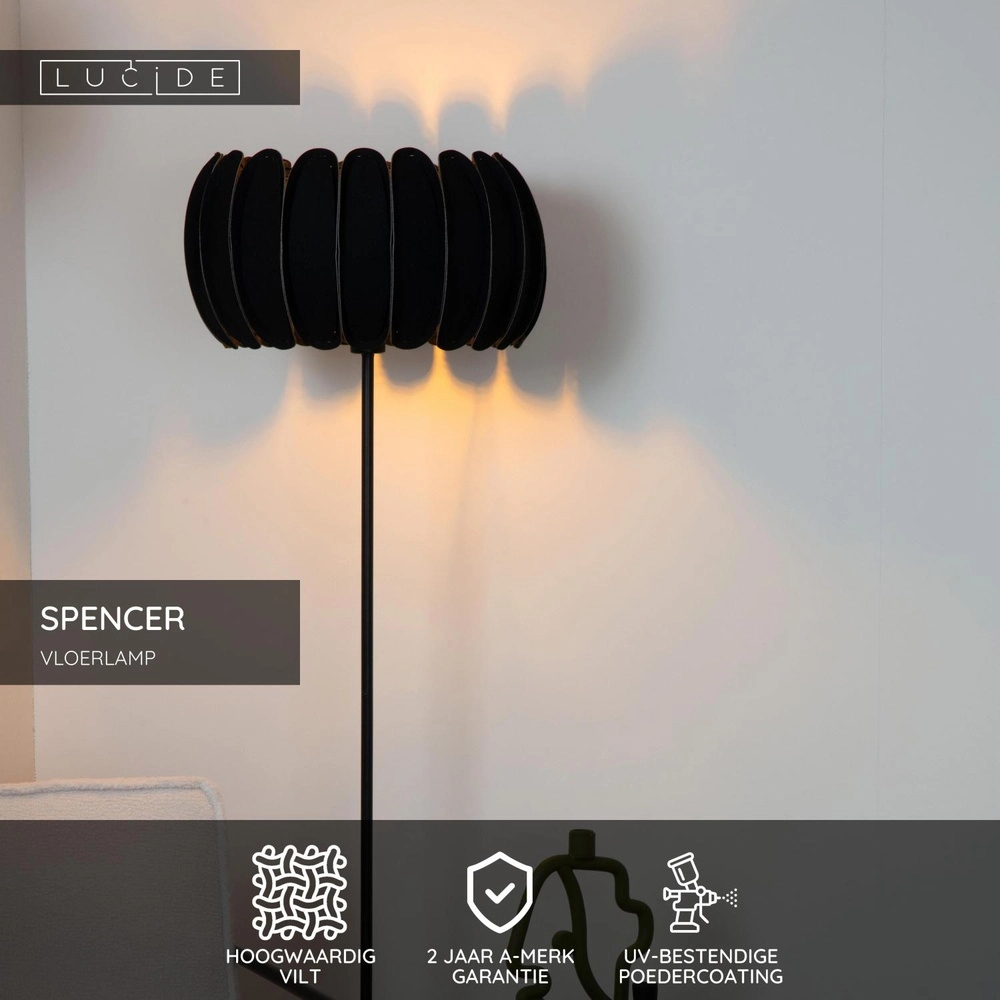 Floor lamp Spencer Black Lucide 5411212343741