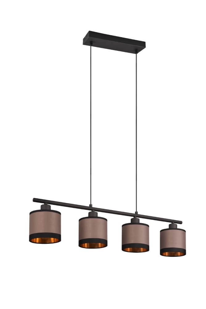 Hanging lamp Davos taupe 4-light