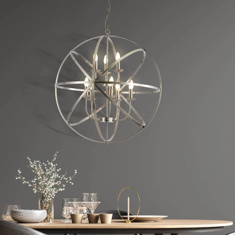 Antique pendant lamp Orbit 8-light gold Searchlight 5053423271910