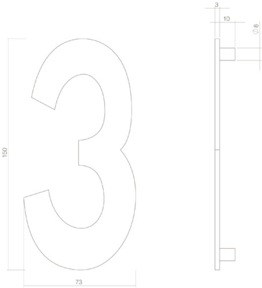 House number 3 Numbra black Intersteel 8714186400722