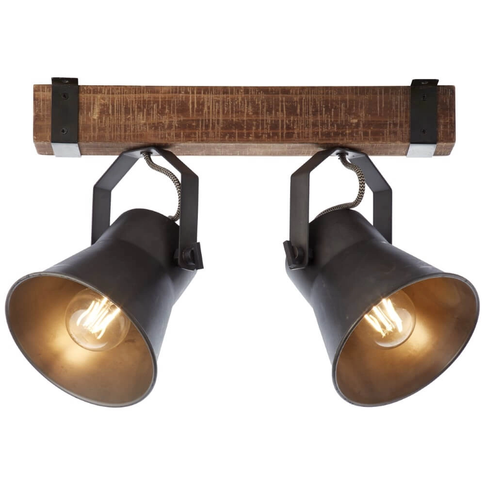 2-light ceiling lamp Decca black with brown