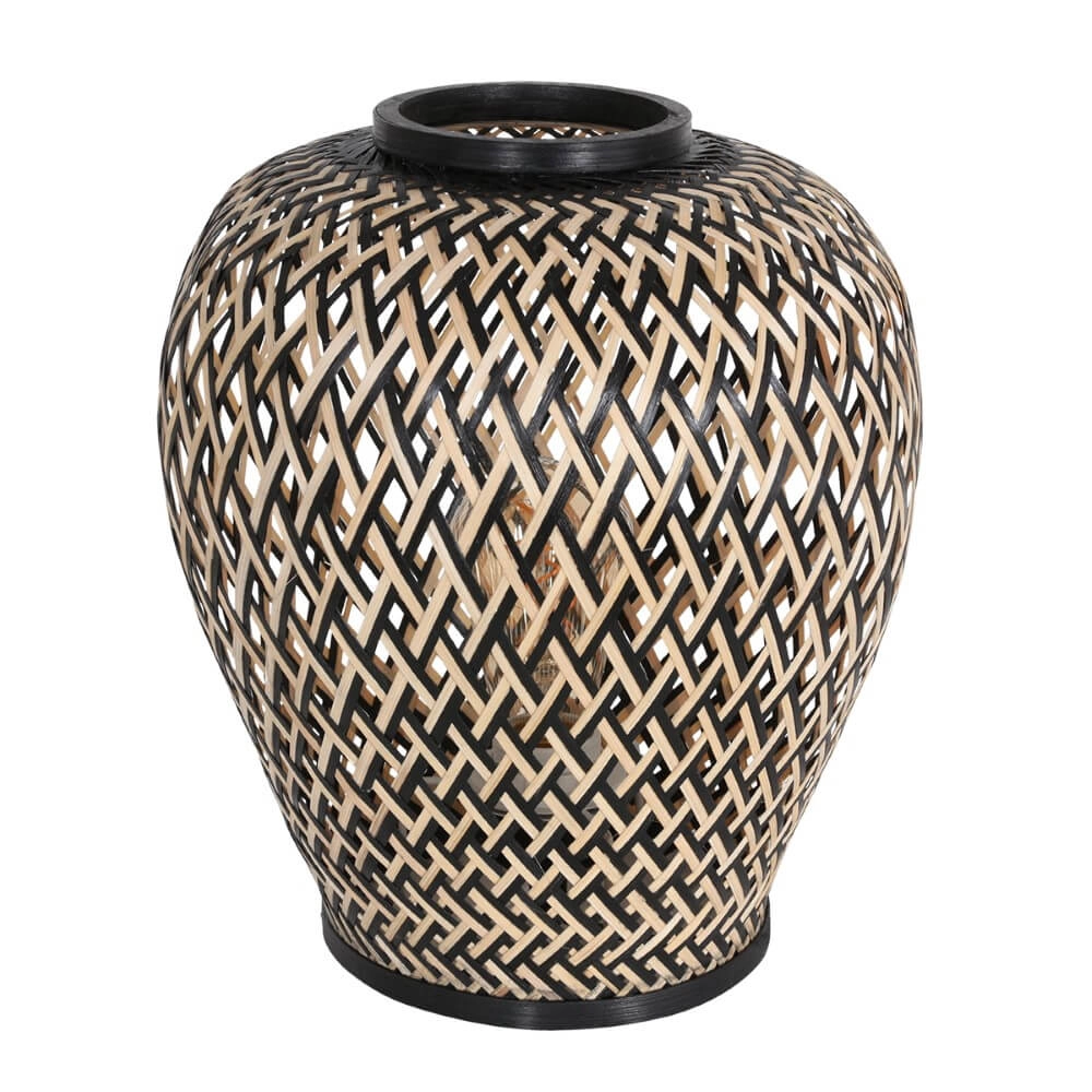 Black bamboo table lamp Maze Ø 30cm Steinhauer 8712746147247