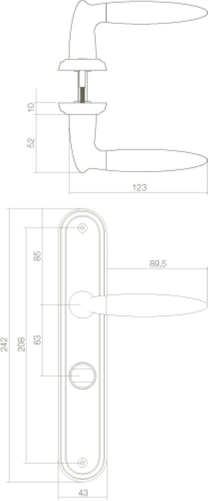 Classic door handle Elen chrome WC closure 63/8 Intersteel 8714186167700