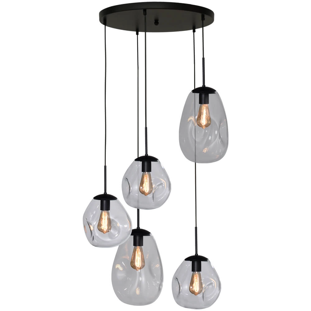 Vide hanging lamp Lava 5x clear glass