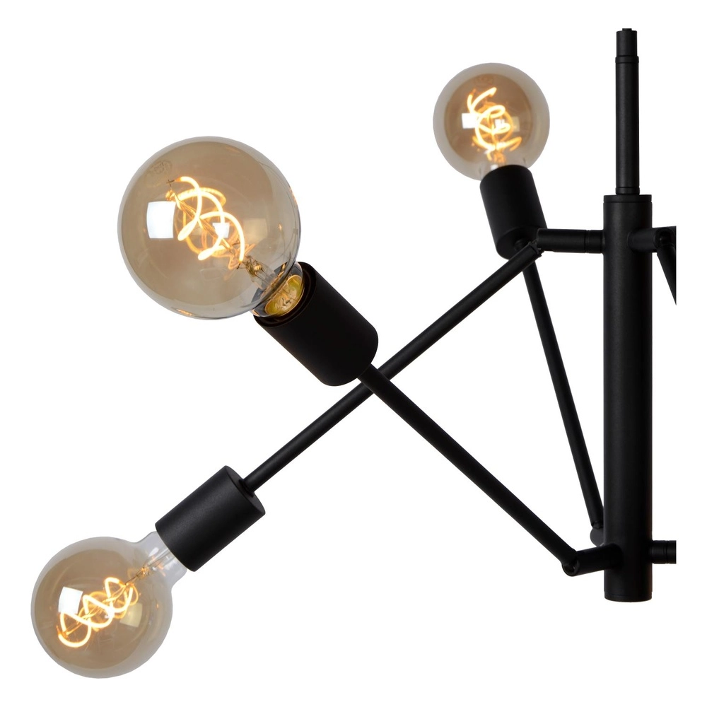 Pendant lamp Lester black 6-lights Lucide 5411212211330