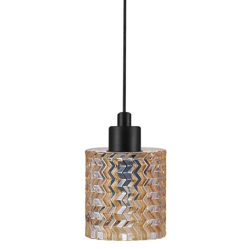 Pendant lamp Hollywood black with amber glass Nordlux 5701581405486