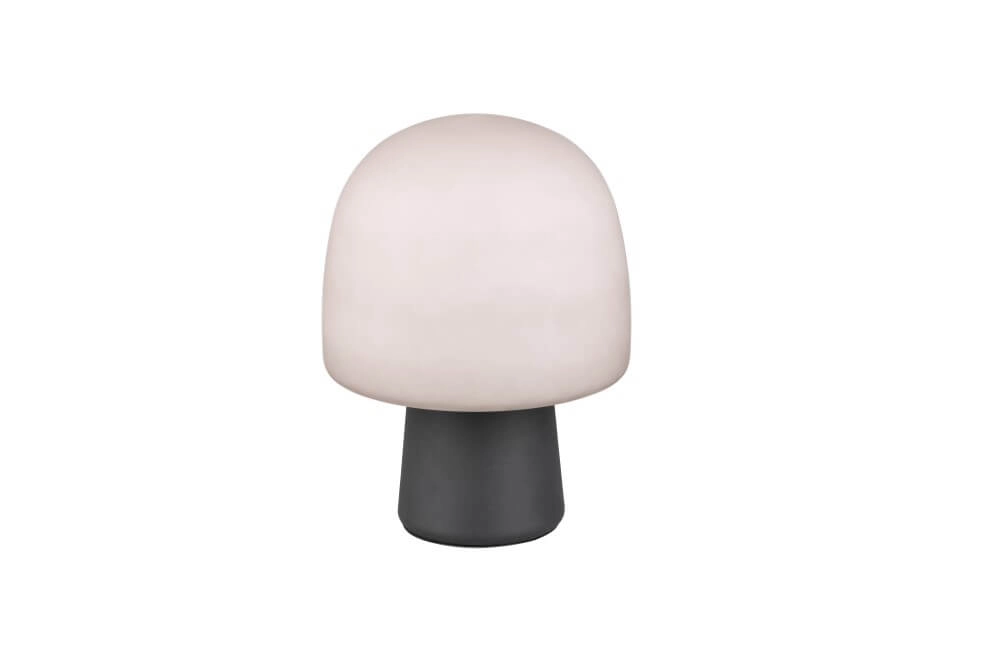 Mushroom table lamp Steen black with taupe glass Trio 4017807622683