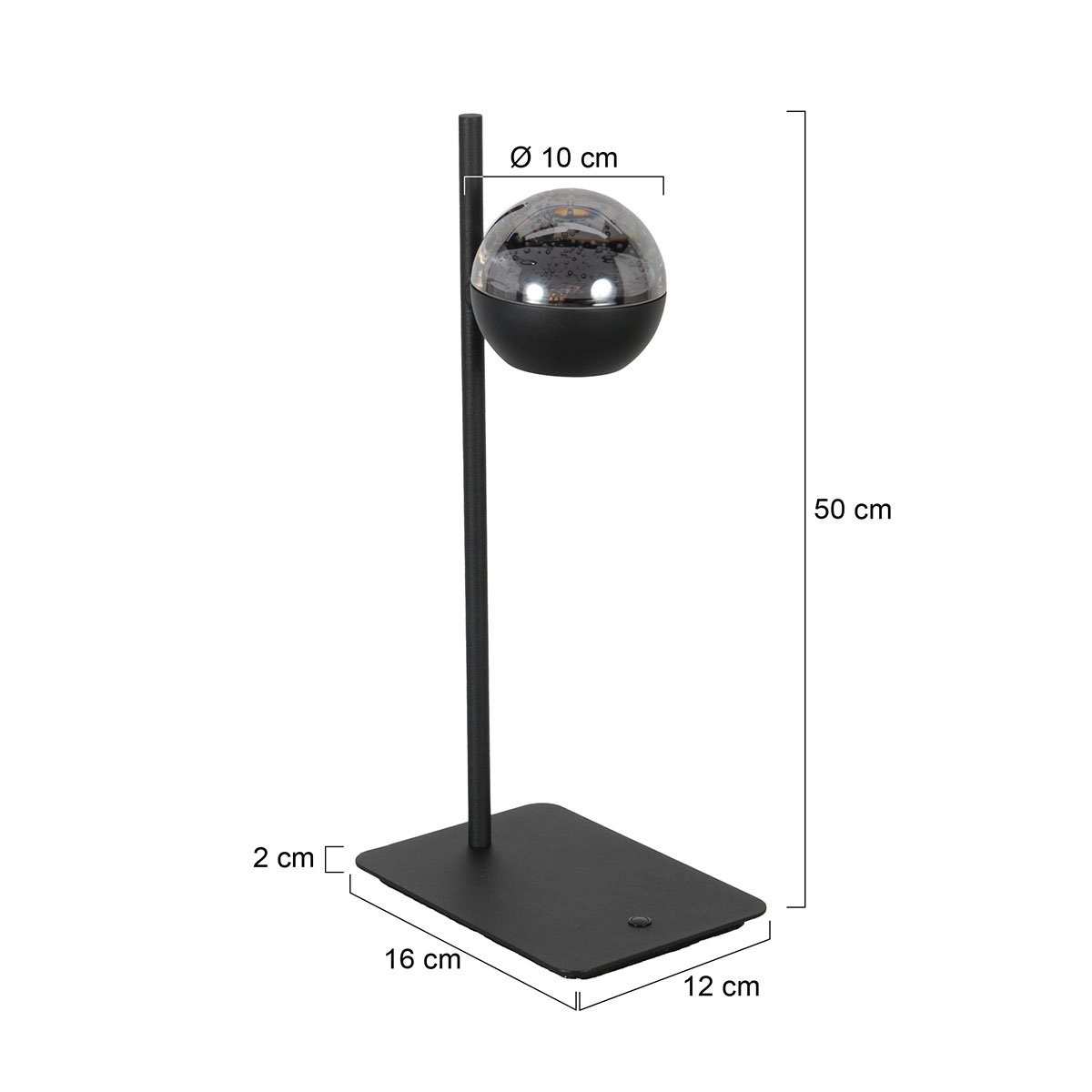 Led desk lamp Belluno black with glass - dimmable Steinhauer 8712746183962