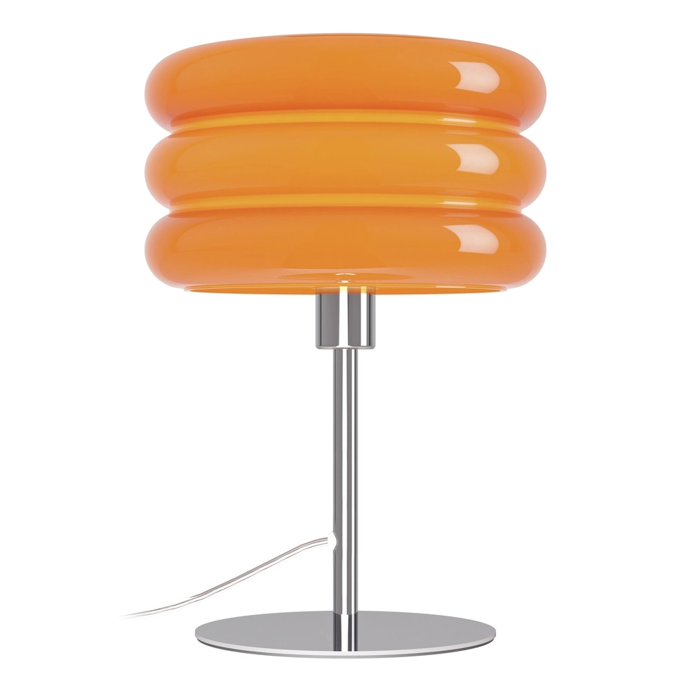 Design table lamp Tortora chrome with orange Ø 20cm