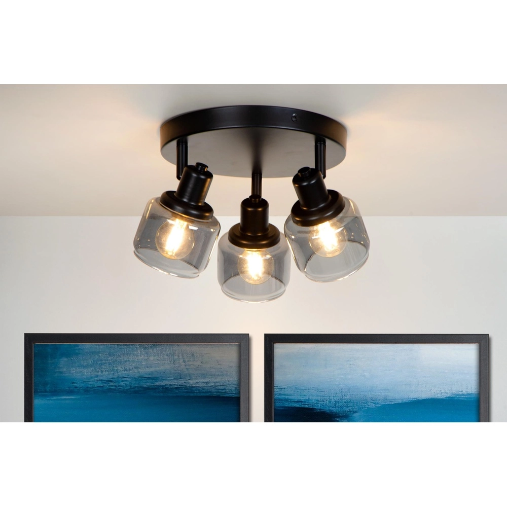 Ceiling lamp Bjorn 3-light black Lucide 5411212771278