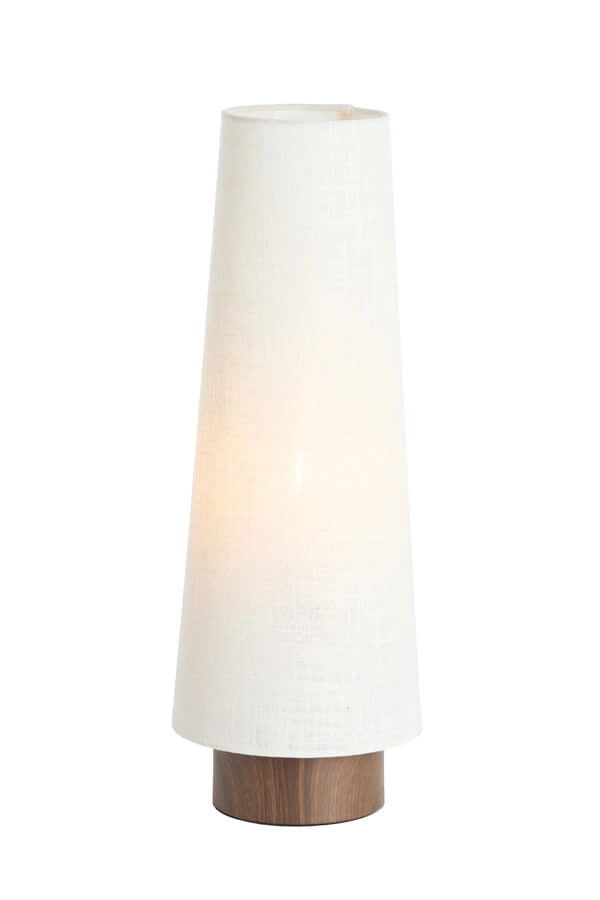 Table lamp white Howie with dark wood Ø 19cm Light & Living 8717807759414