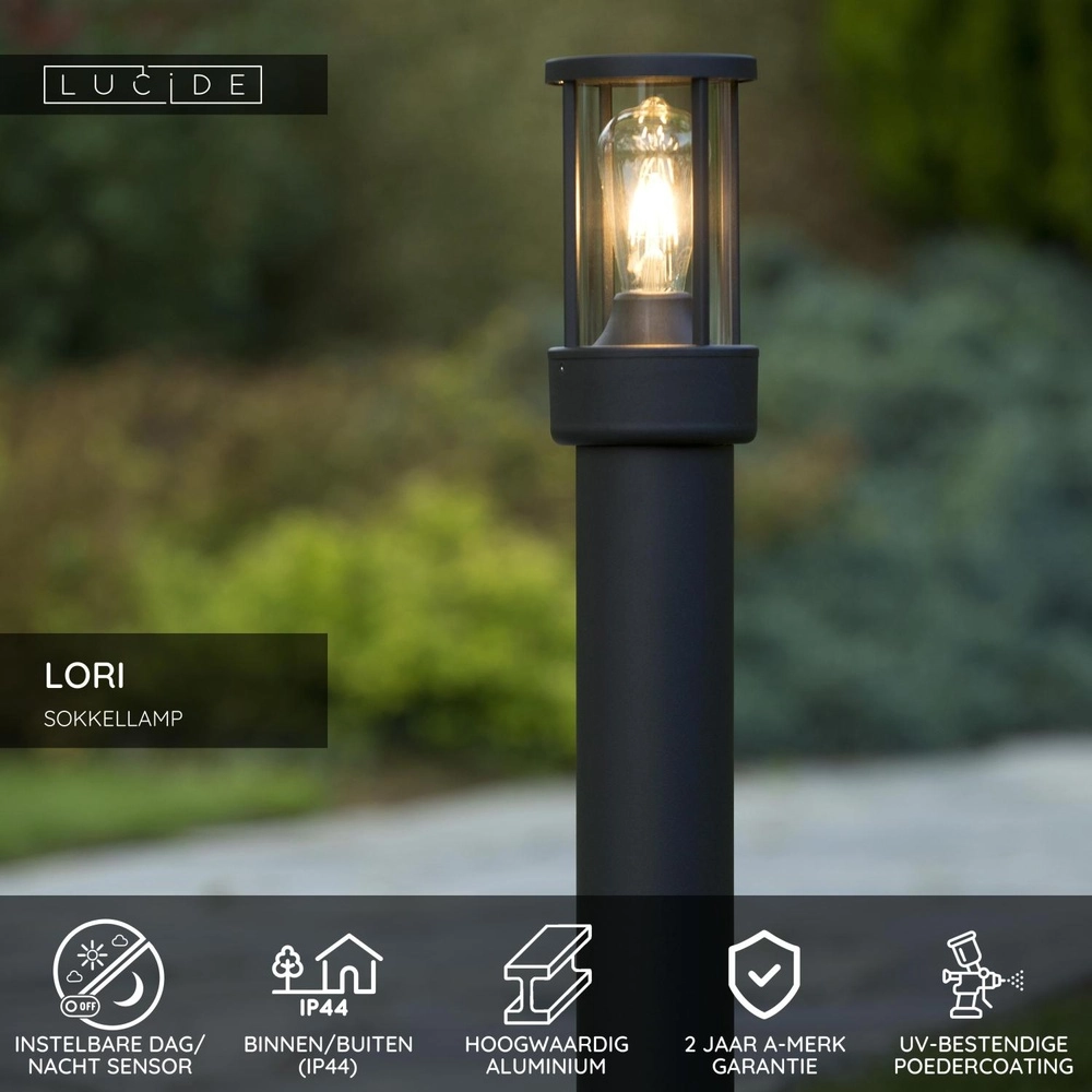 Floor garden lamp Lori with sensor anthracite Lucide 5411212144317
