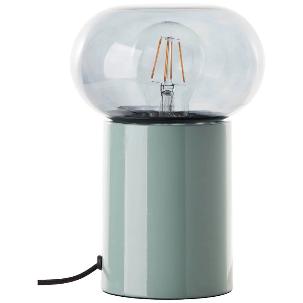 Green table lamp Knut with smoke glass Brilliant 4004353430152