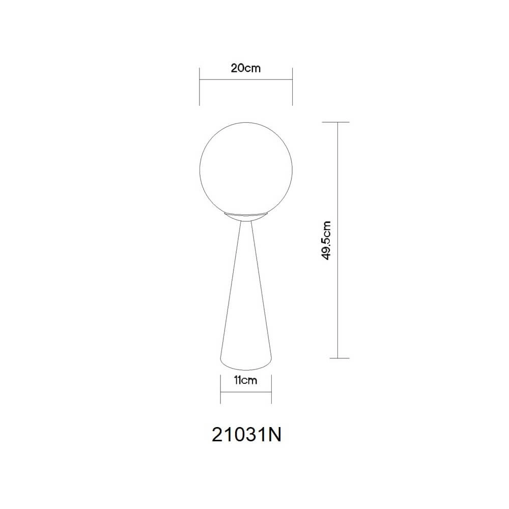 Table lamp Pinpal nickel with white convex glass Globo 9007371450343