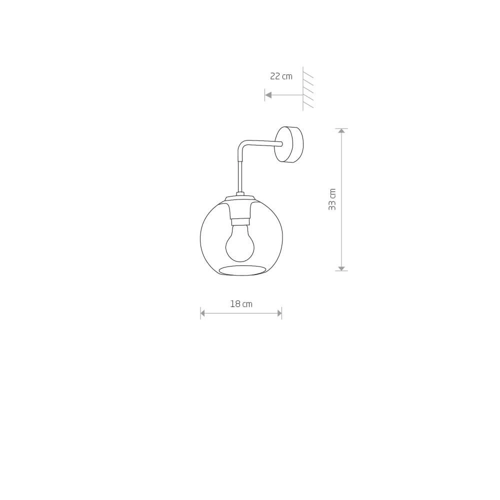 Wall lamp Vetro with glass ball Lyora 5903139913294