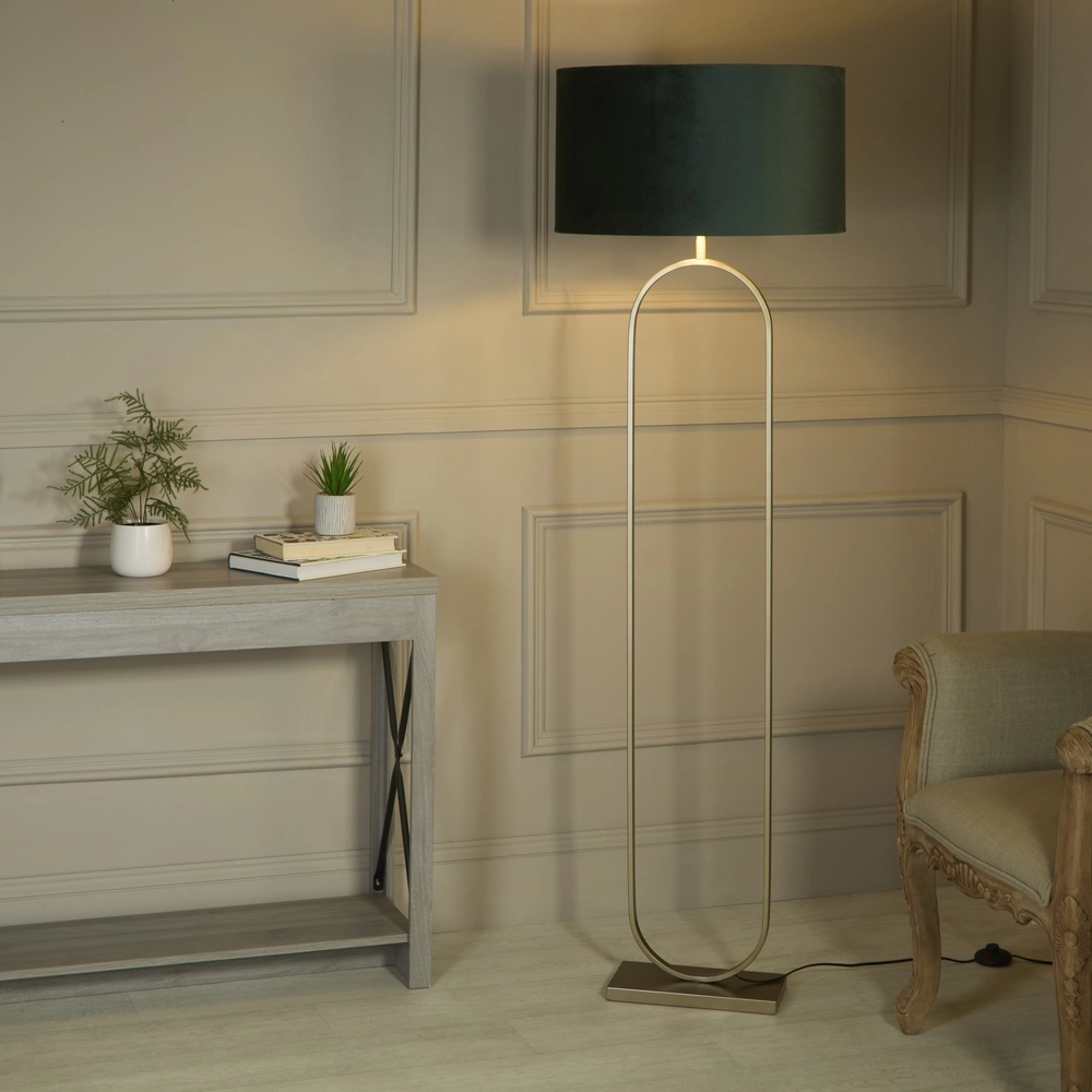 Floor lamp Modish bronze with green cap Searchlight 5053423307633