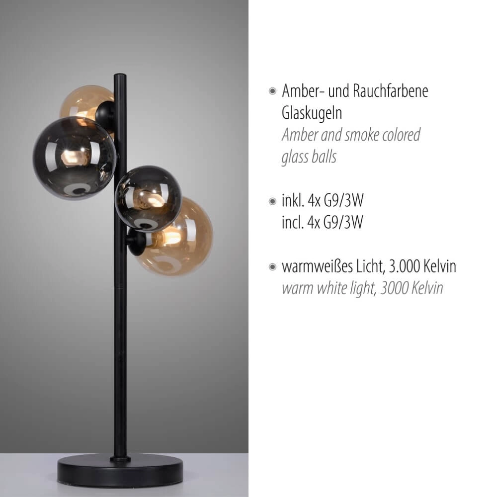 Black table lamp Popsicle design Paul Neuhaus 4012248375525