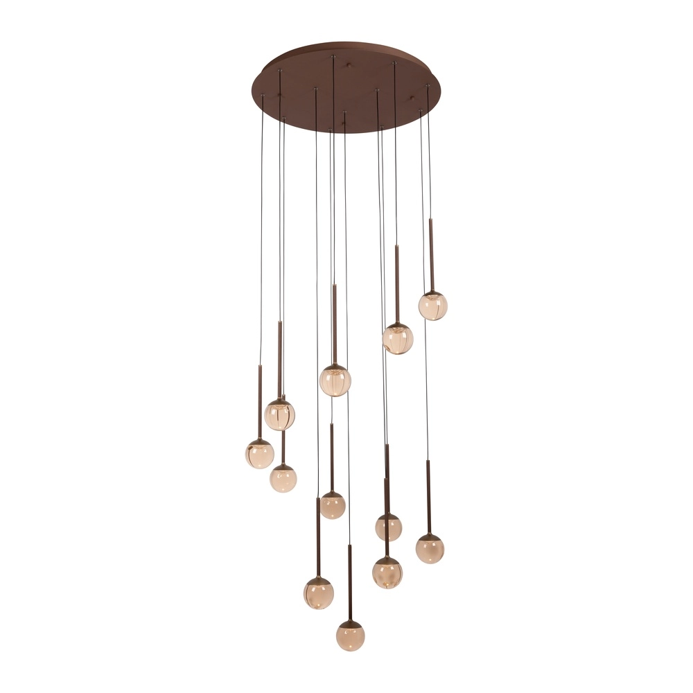 Pendant lamp Calina 12-light with amber spheres Premium by Lucide 5411212242051