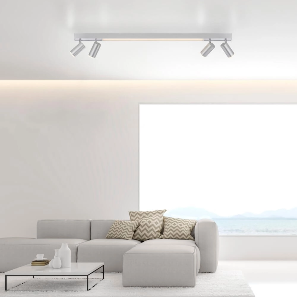 Sleek ceiling lamp Pure Lines Spot aluminum Paul Neuhaus 4012248366370