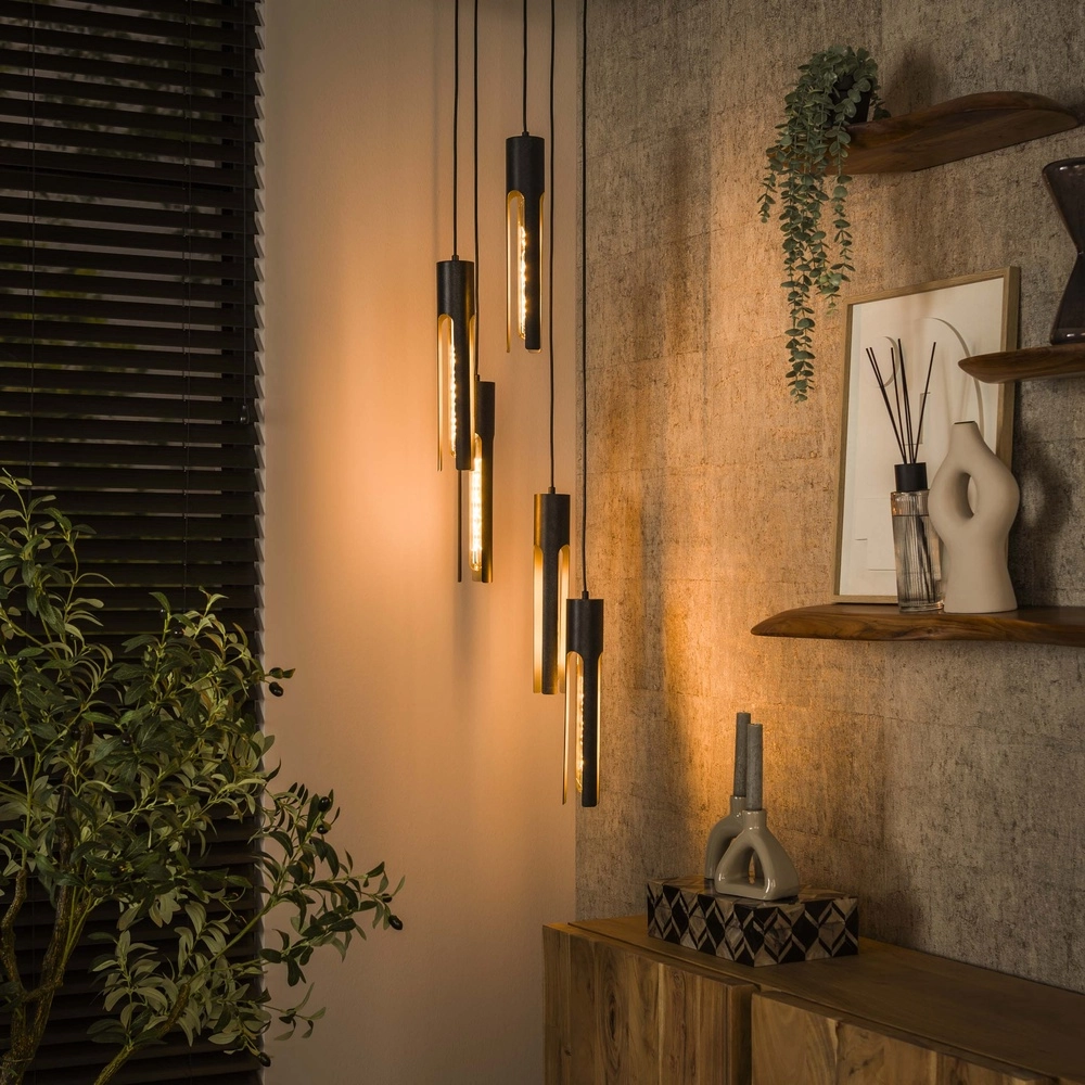 5L pendant lamp Tube black - E27