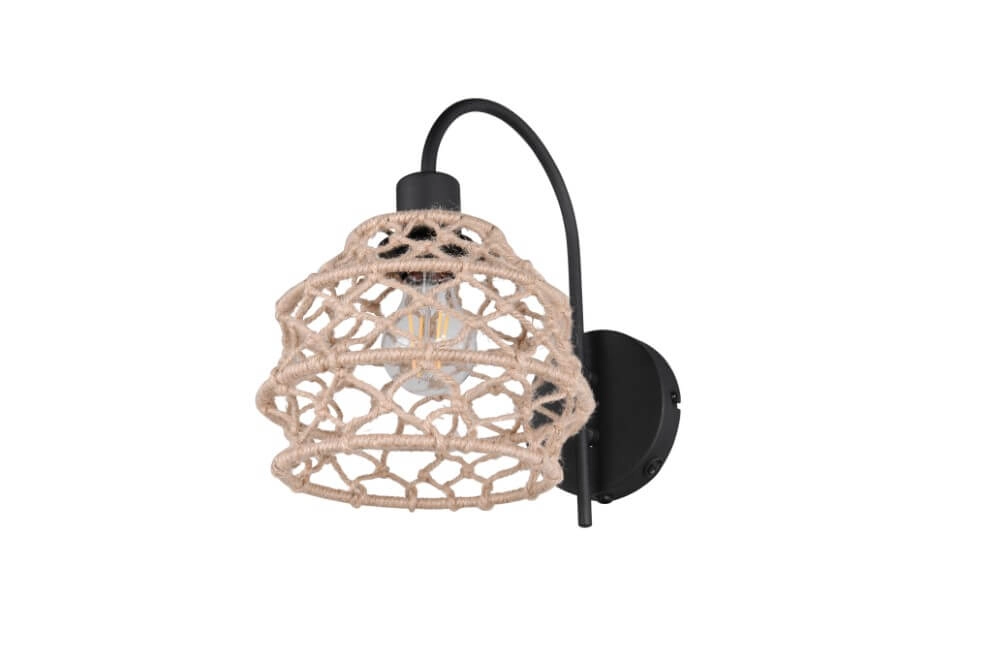 Rattan wall lamp Hive with black Trio 4017807637212