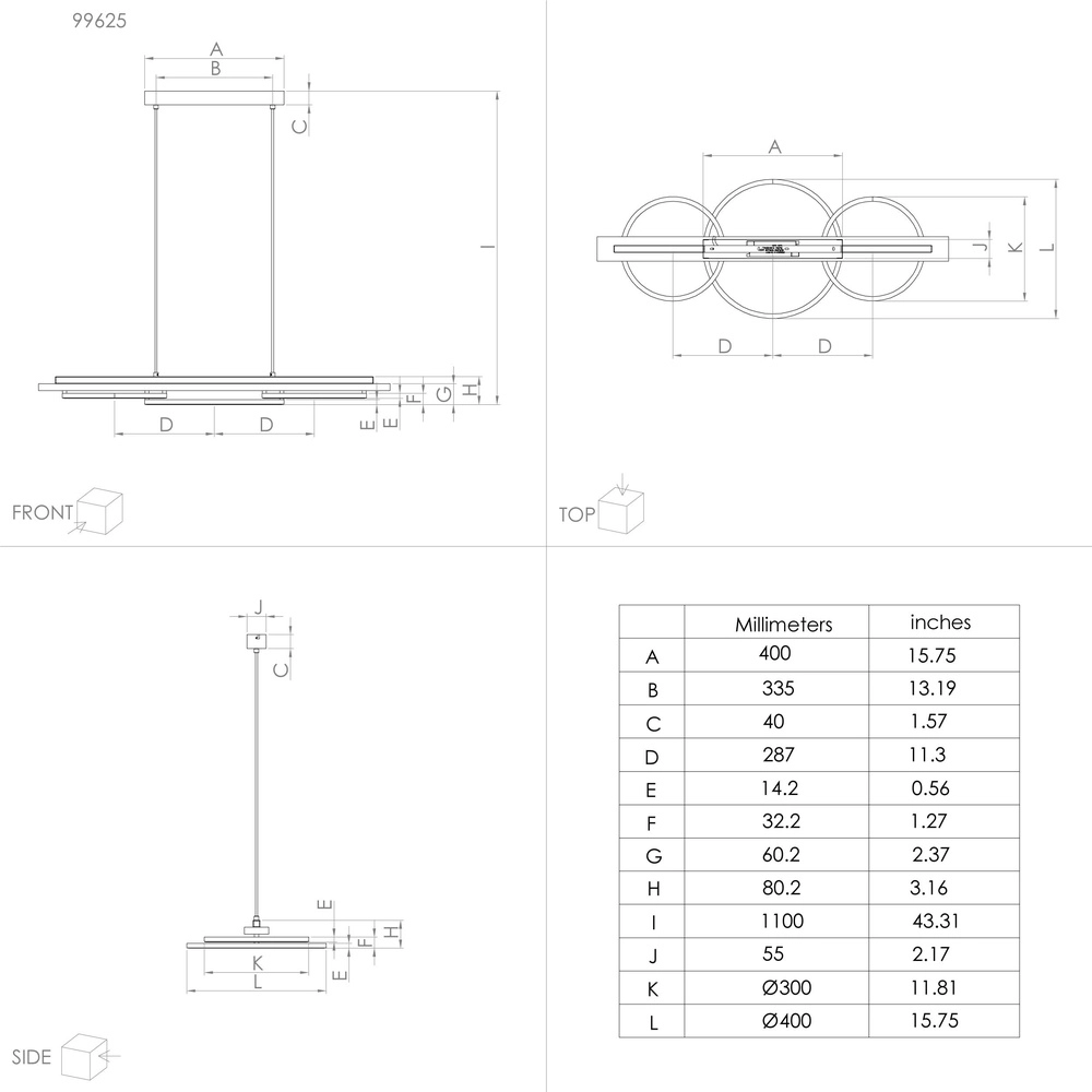 Pendant lamp Boyal LED - with wood look Eglo 9008606327218