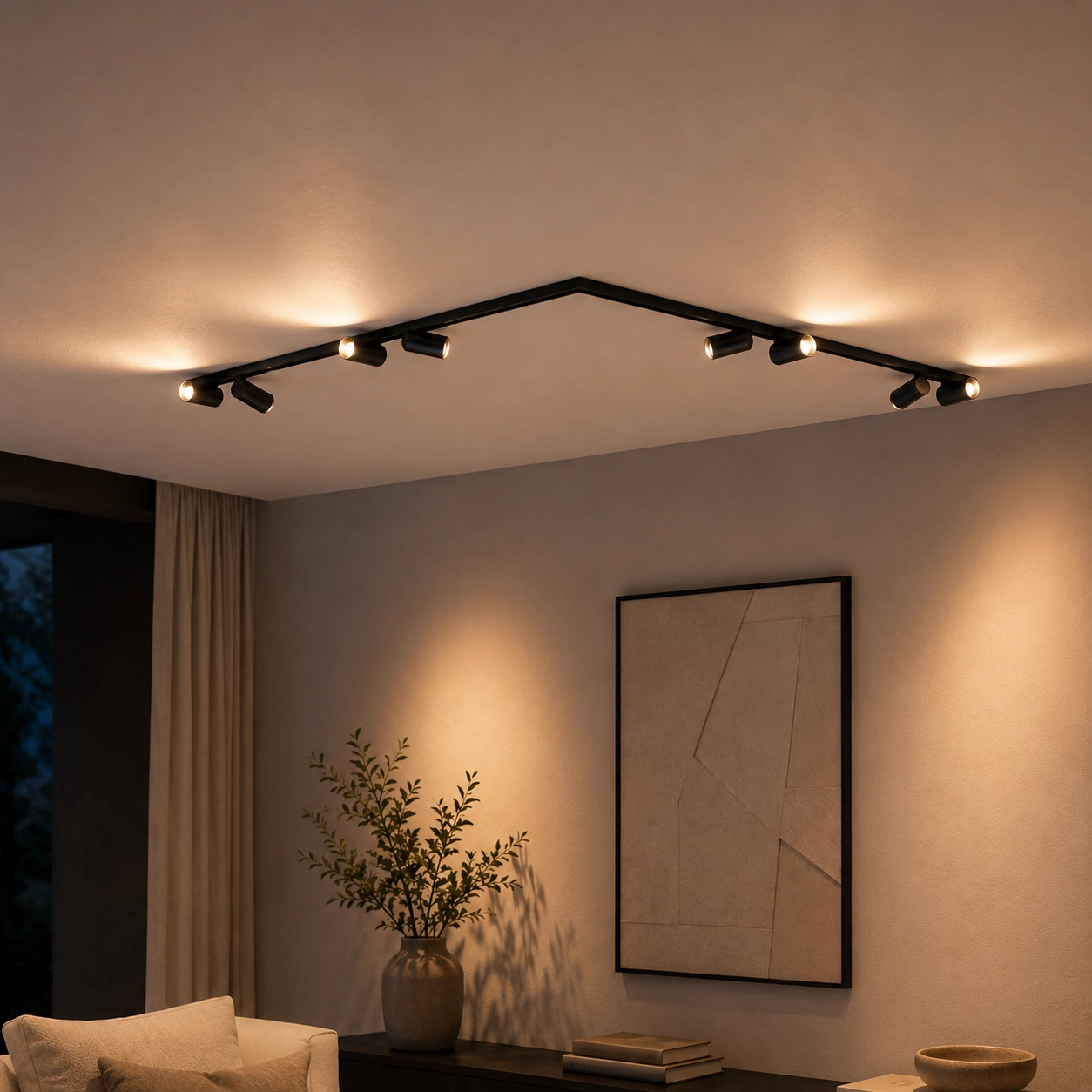 8-light ceiling lamp Oso black