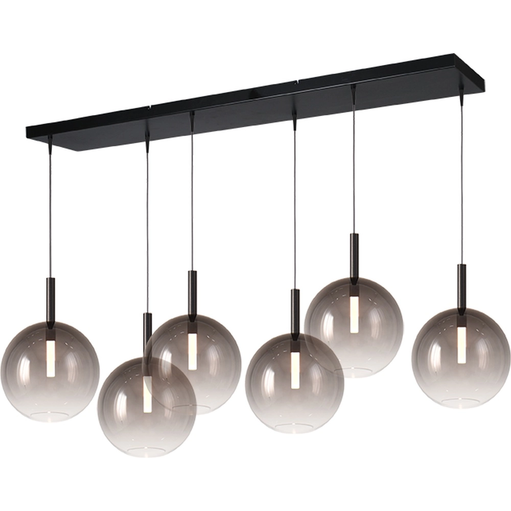 6L pendant lamp Ø24cm Lido Ball with smoke-fading glass