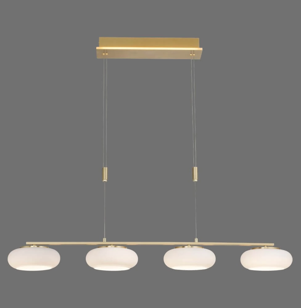 4-light pendant lamp Q-Etienne brass straight Paul Neuhaus 4012248350478