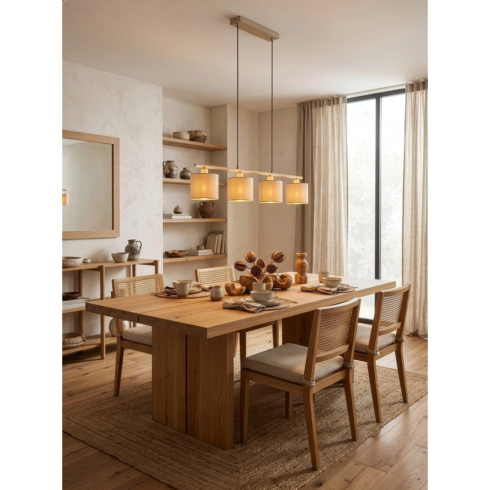 4-light pendant lamp Tommy sand brown