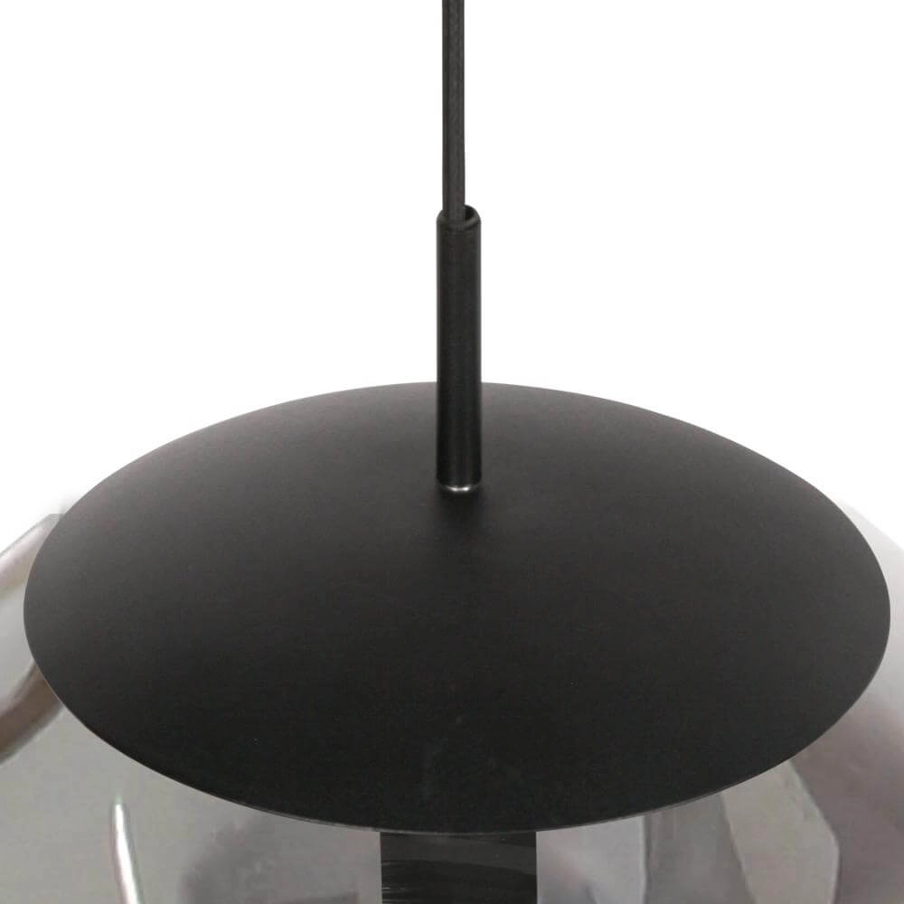 Pendant lamp Bollique black with smoke glass Steinhauer 8712746177558