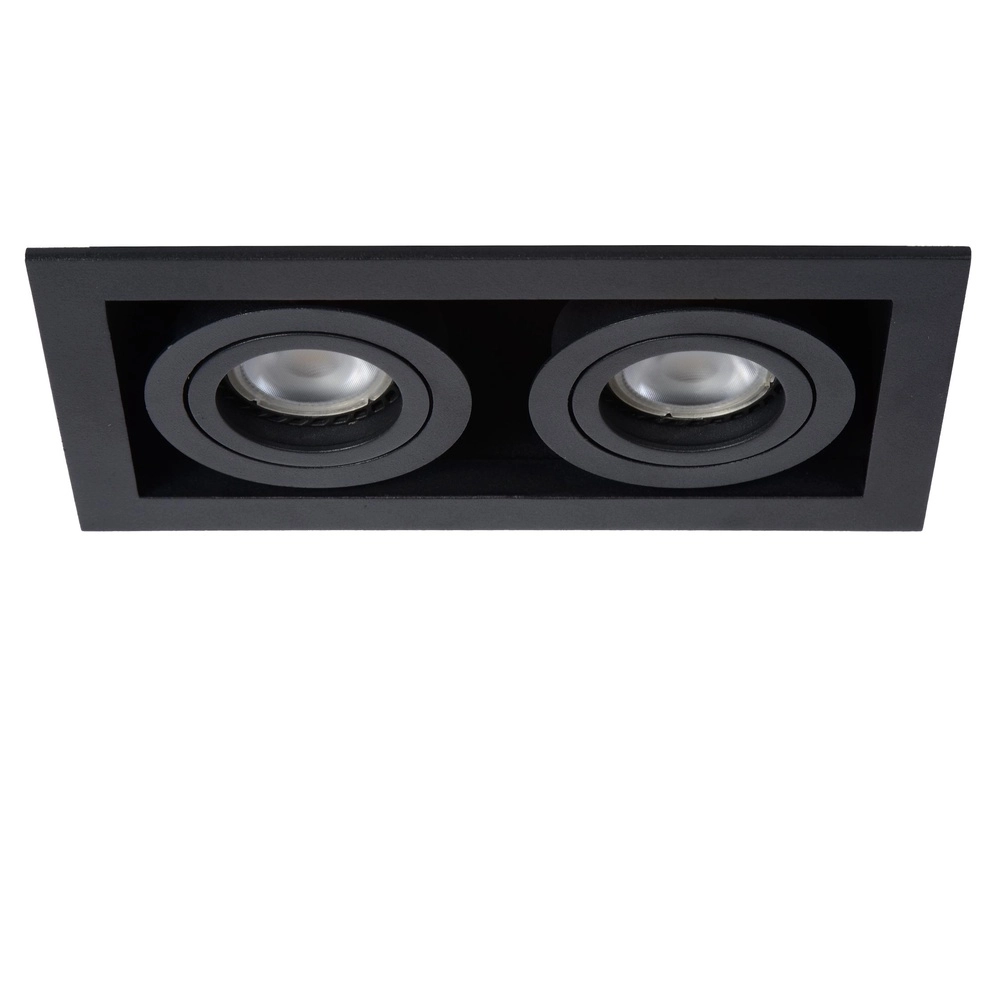 Rectangular recessed spotlight Chimney Double Black