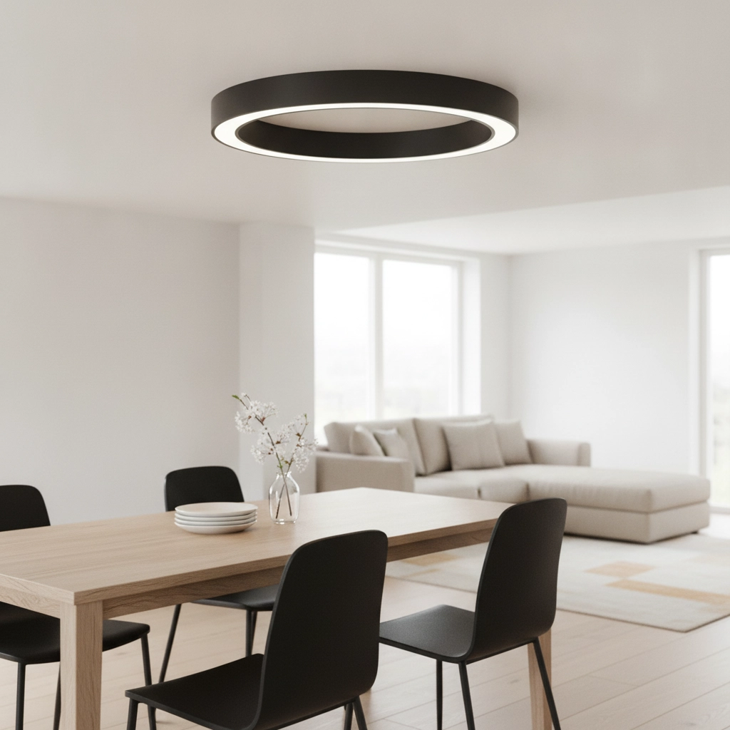 Ceiling lamp Morbido black Ø 80cm