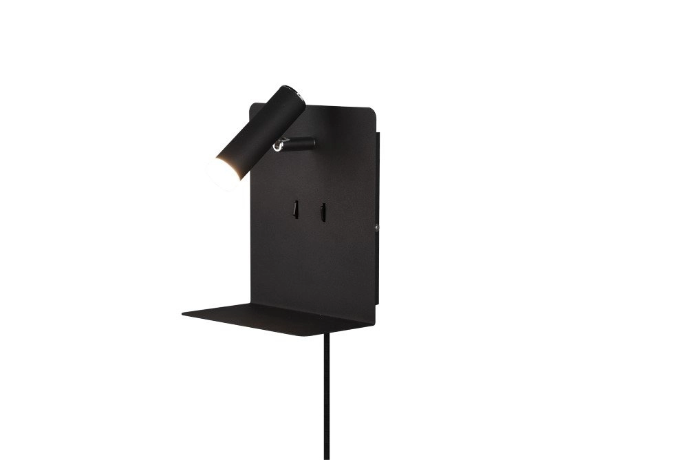 Wall lamp Element with matt black shelf Trio 4017807399882