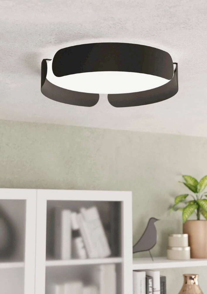 Black ceiling lamp Valcasotto Ø 37cm Eglo 9002759996215