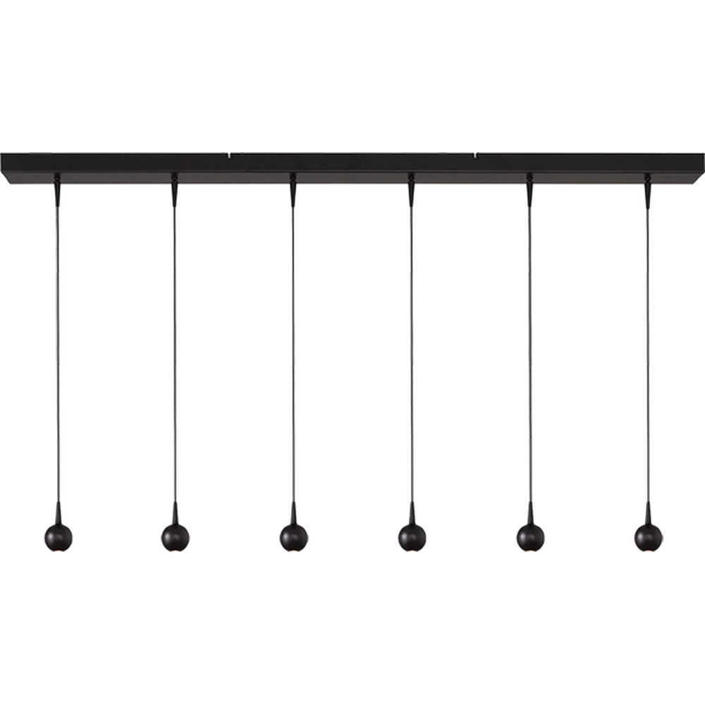 6-light pendant lamp Talana 130 x 8cm black Ø 6cm DTW
