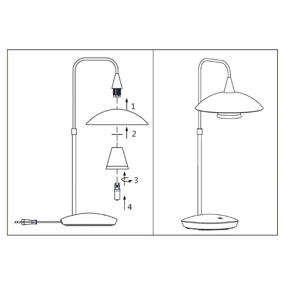 Table lamp Tallerken metallic gray Steinhauer 8712746132021