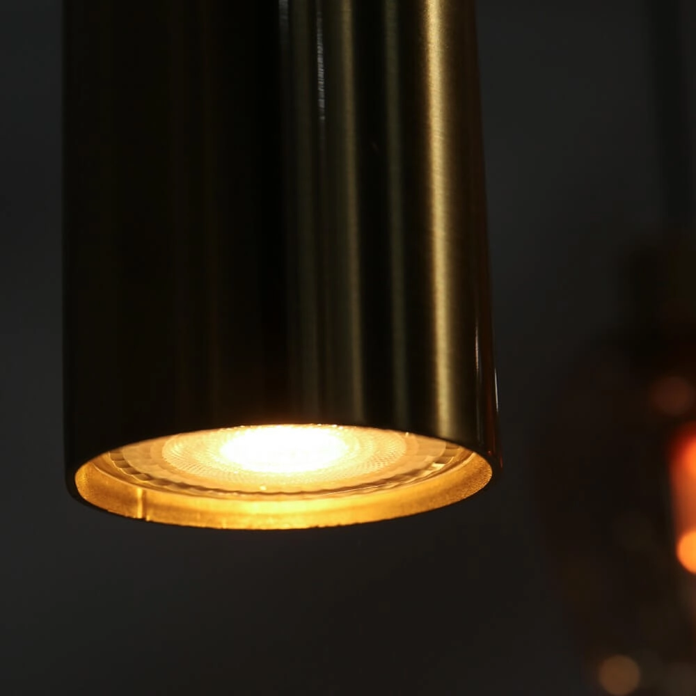 Dining table hanging lamp Reflexion gold with amber glass Steinhauer 8712746172966