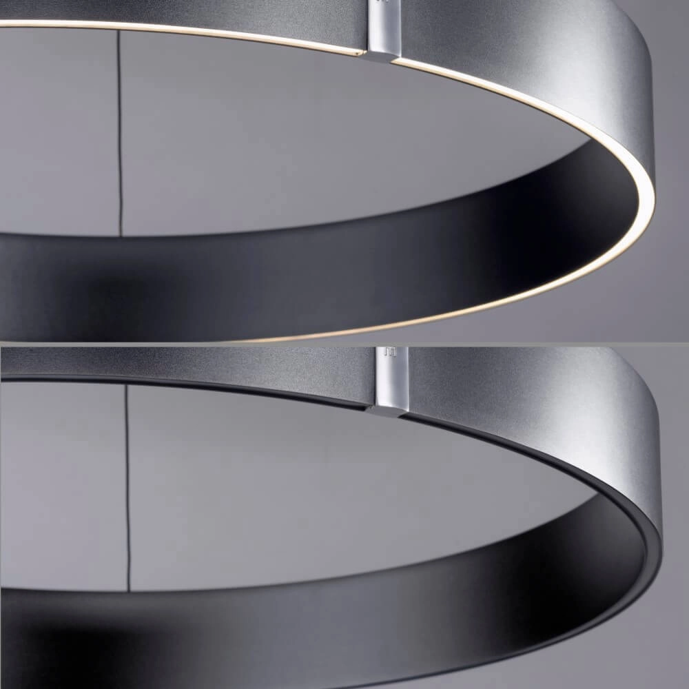 Round hanging lamp Pure E-Clipse gray Ø 70cm Paul Neuhaus 4012248372340