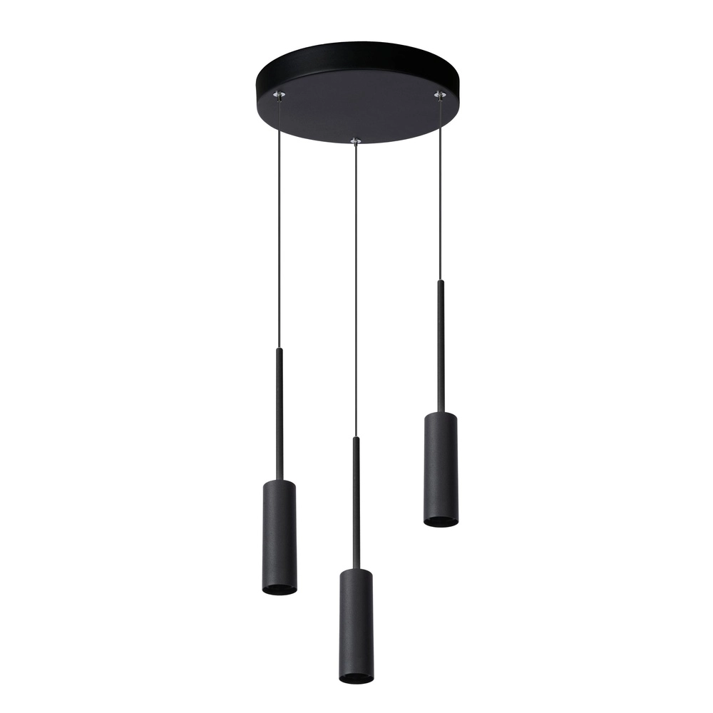 3-light design pendant lamp Tubule Black