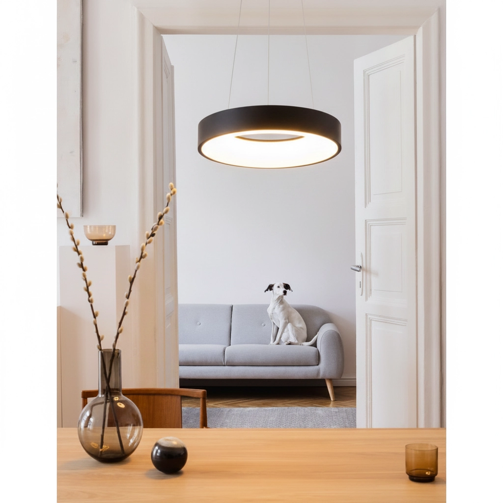 Pendant lamp Rando Thin black Ø 38cm